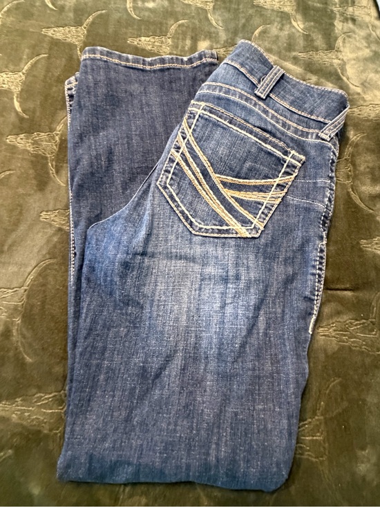 Ariat Denim - Classic Women's Dark Blue Ariat Jeans with Contrast Pocket Stitching